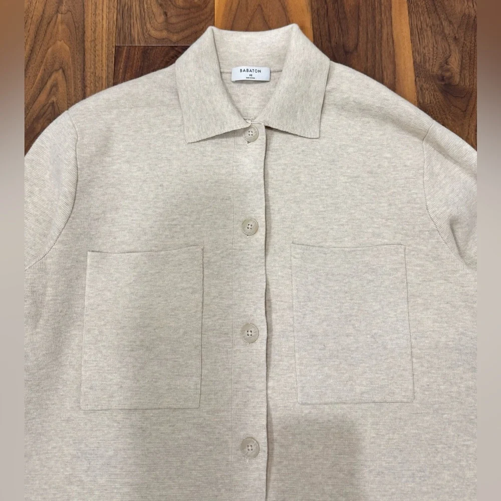 Aritzia The Group by Babaton Society Shirt Jacket Heather Oatmeal XS